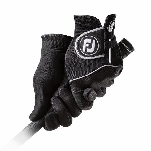 Men's Footjoy RainGrip Pair Golf Gloves Black | USA-OV3568