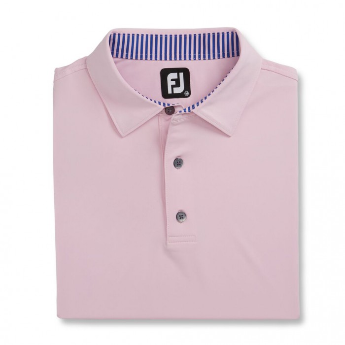 Men\'s Footjoy Solid Lisle Self Collar Shirts Light Pink | USA-NU8754
