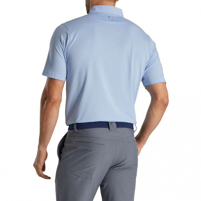 Men's Footjoy Solid Lisle Self Collar Shirts Sky | USA-TZ0473
