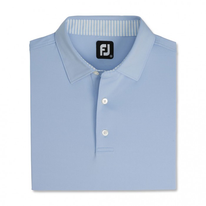 Men\'s Footjoy Solid Lisle Self Collar Shirts Sky | USA-TZ0473