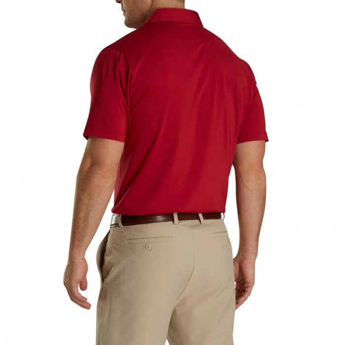 Men's Footjoy Solid Lisle Self Collar Shirts Crimson | USA-XC2374