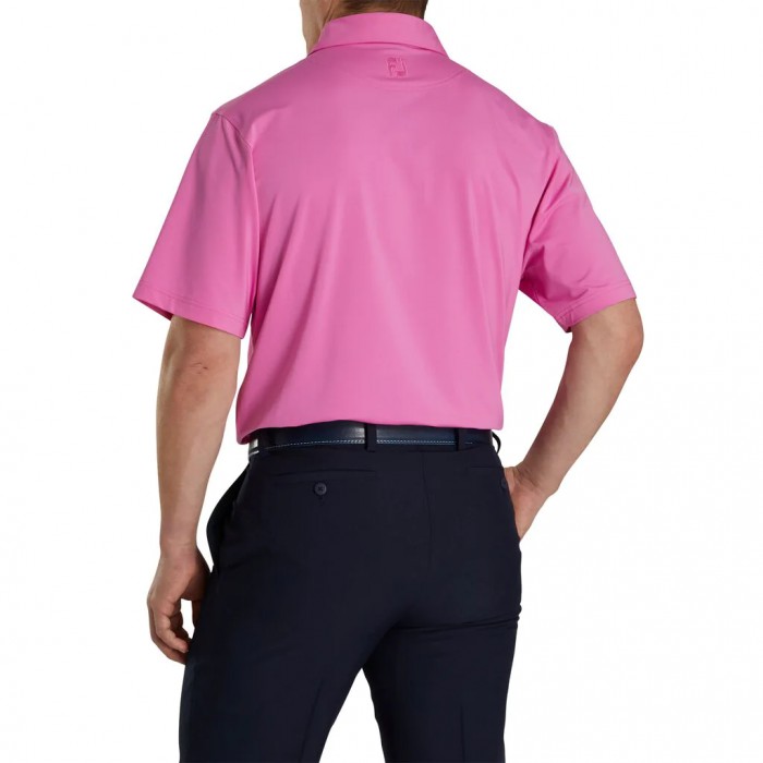 Men's Footjoy Solid Lisle Self Collar Shirts Iced Berry | USA-YG6542