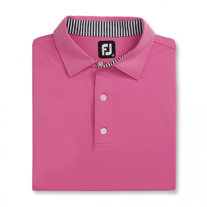 Men\'s Footjoy Solid Lisle Self Collar Shirts Iced Berry | USA-YG6542