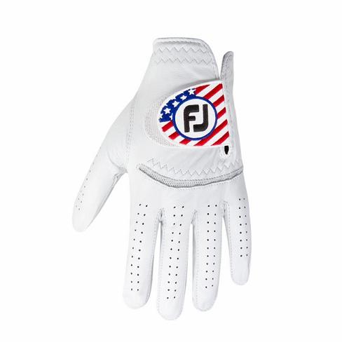 Men's Footjoy StaSof Flag Golf Gloves White | USA-ZW6273