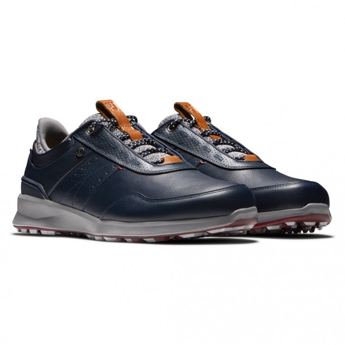 Men's Footjoy Stratos Spikeless Golf Shoes Navy | USA-QK3789