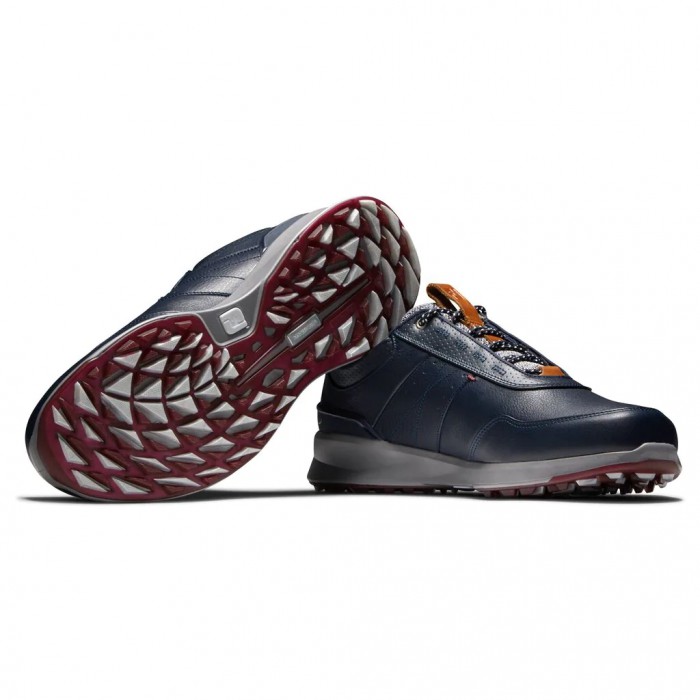 Men's Footjoy Stratos Spikeless Golf Shoes Navy | USA-QK3789