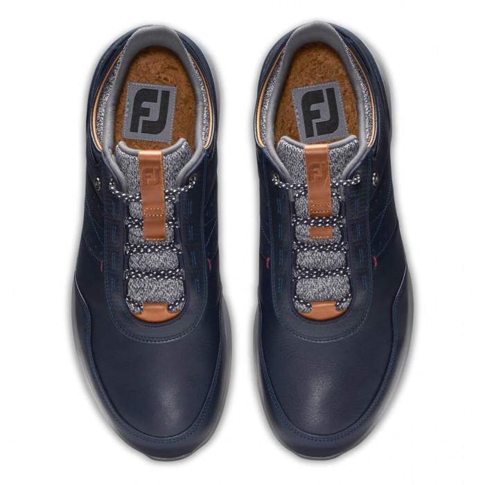 Men's Footjoy Stratos Spikeless Golf Shoes Navy | USA-QK3789