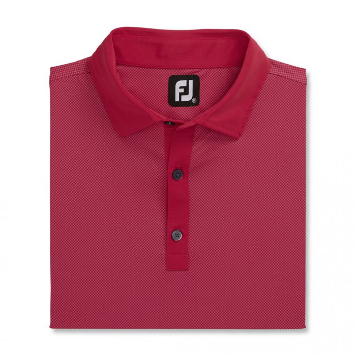 Men\'s Footjoy Stretch Lisle Mini Check Print Shirts Ruby / Pink | USA-LQ5924