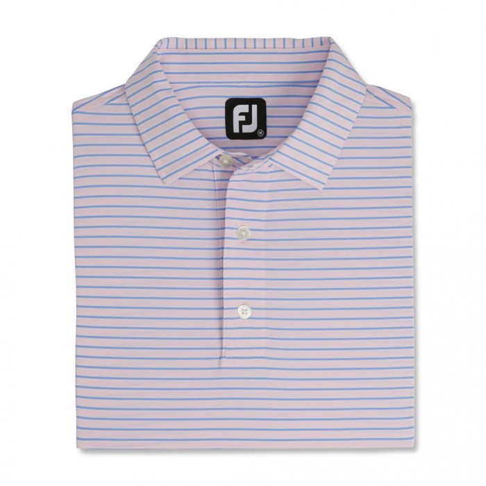 Men\'s Footjoy Stretch Lisle Pinstripe Shirts Pink / Blue / White | USA-QN8437