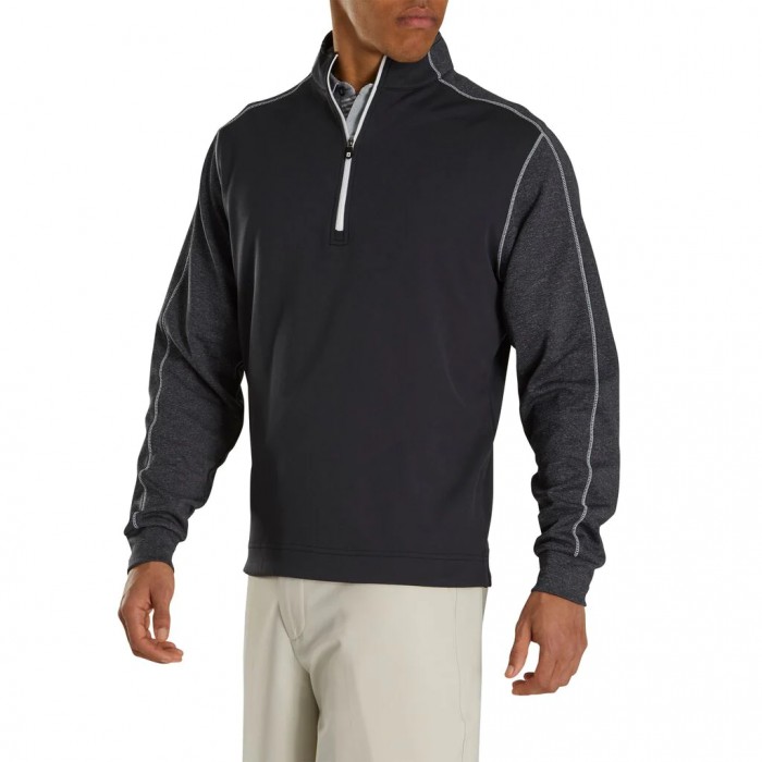 Men's Footjoy Tonal Heather Mid-Layer Jacket Black | USA-NW7685