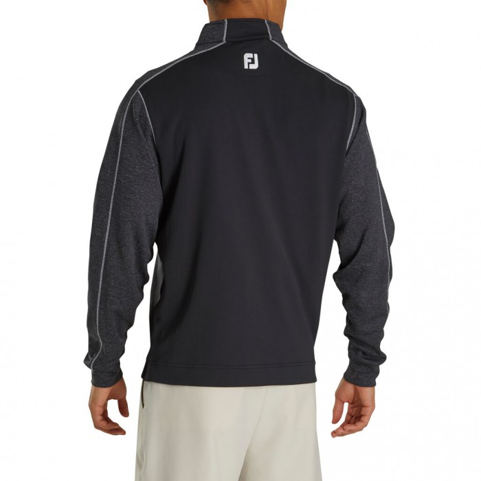 Men's Footjoy Tonal Heather Mid-Layer Jacket Black | USA-NW7685