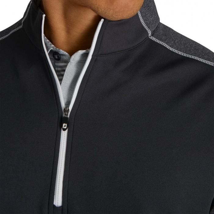 Men's Footjoy Tonal Heather Mid-Layer Jacket Black | USA-NW7685