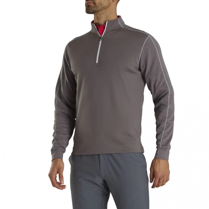 Men's Footjoy Tonal Heather Mid-Layer Jacket Coal | USA-VF2568