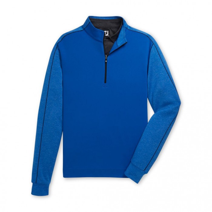 Men\'s Footjoy Tonal Heather Mid-Layer Jacket Royal / Black | USA-VJ3719