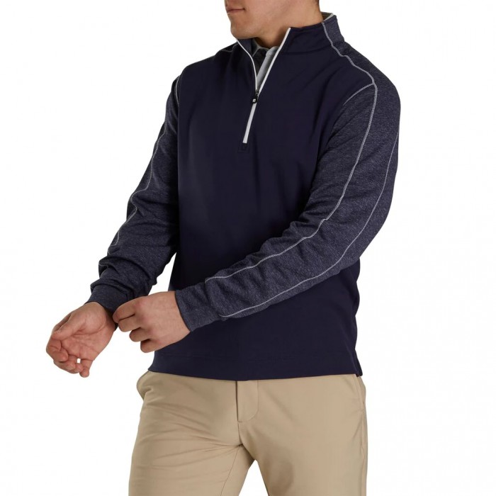 Men's Footjoy Tonal Heather Mid-Layer Jacket Navy | USA-WX2964