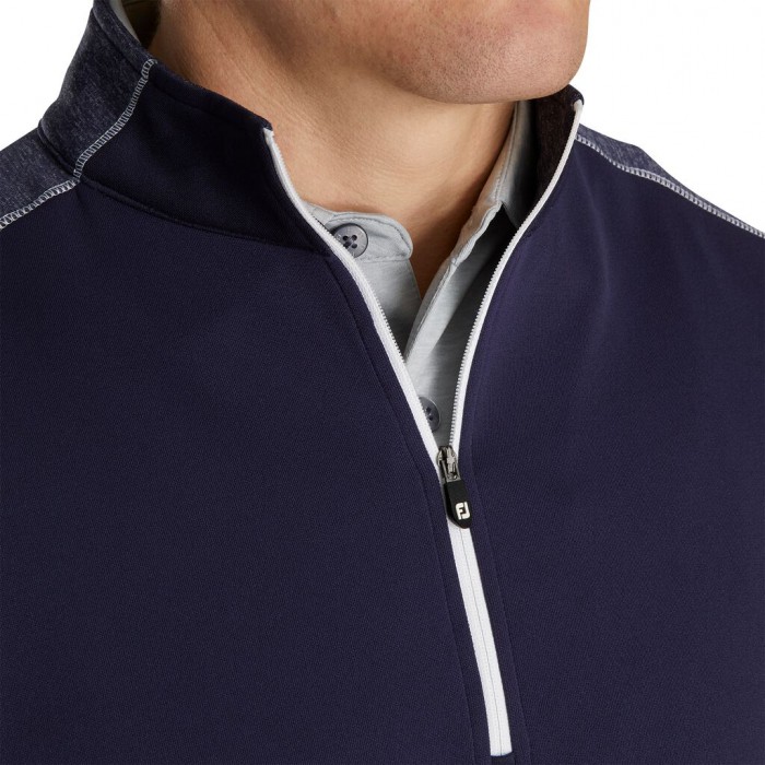 Men's Footjoy Tonal Heather Mid-Layer Jacket Navy | USA-WX2964