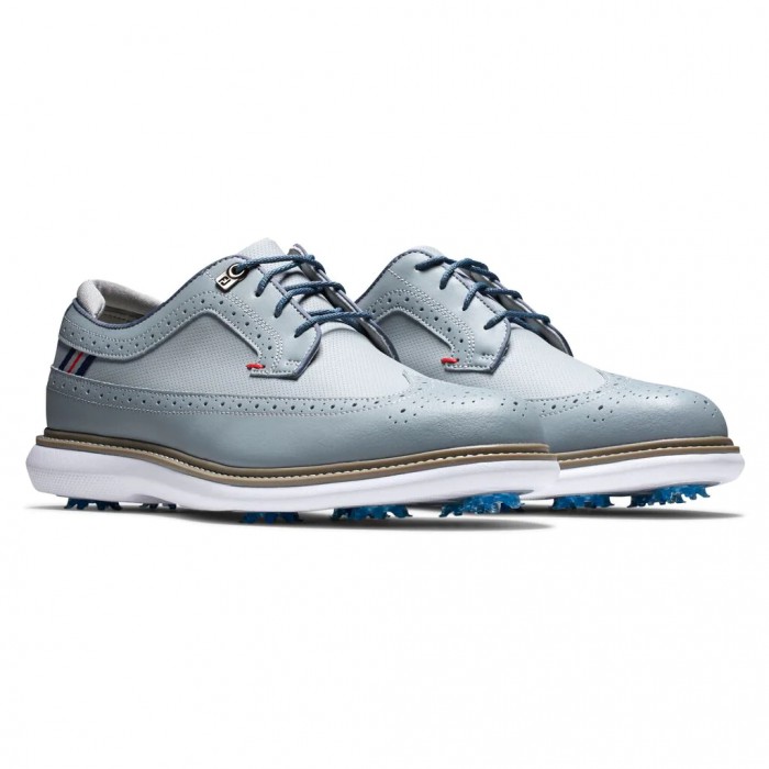 Men's Footjoy Traditions - Shield Tip Spiked Golf Shoes Grey | USA-IZ9206