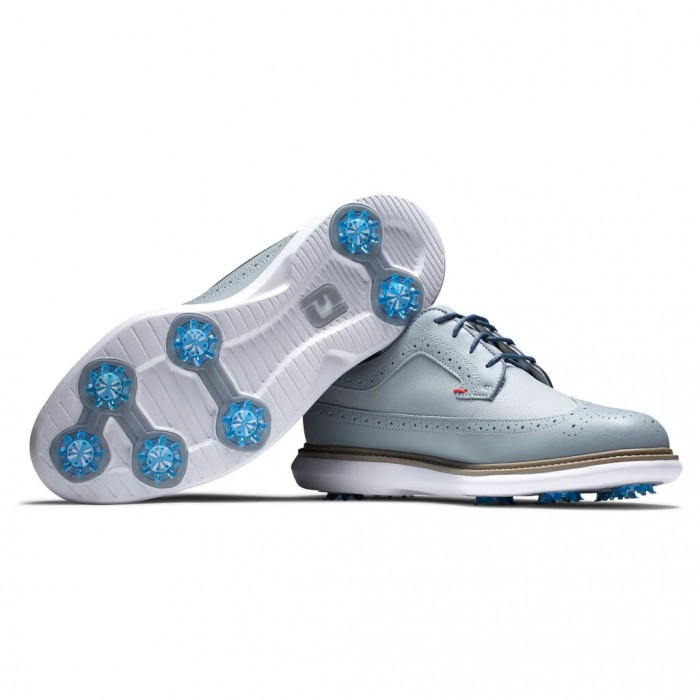 Men's Footjoy Traditions - Shield Tip Spiked Golf Shoes Grey | USA-IZ9206