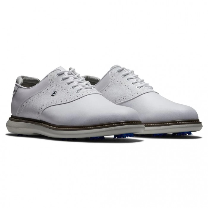 Men's Footjoy Traditions Spiked Golf Shoes White | USA-GB9845