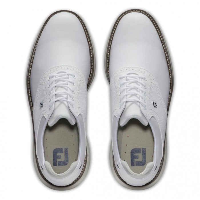 Men's Footjoy Traditions Spiked Golf Shoes White | USA-GB9845