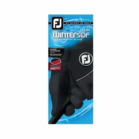 Men's Footjoy WinterSof Pair Golf Gloves Black | USA-FQ9645