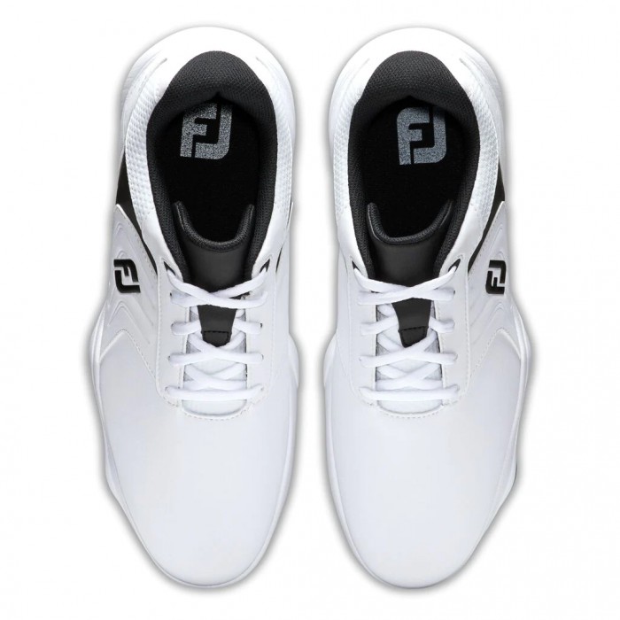 Men's Footjoy eComfort Spiked Golf Shoes White / Black | USA-UI7630