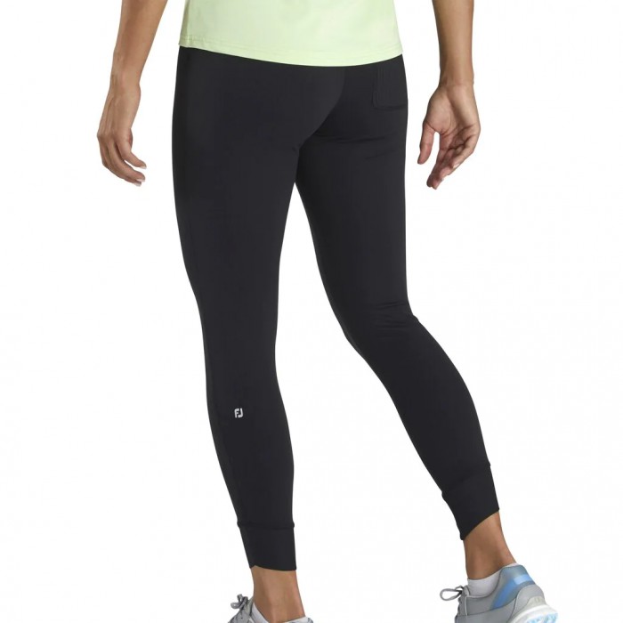 Women's Footjoy Ankle Length Rib Block Leggings Black | USA-BS4753