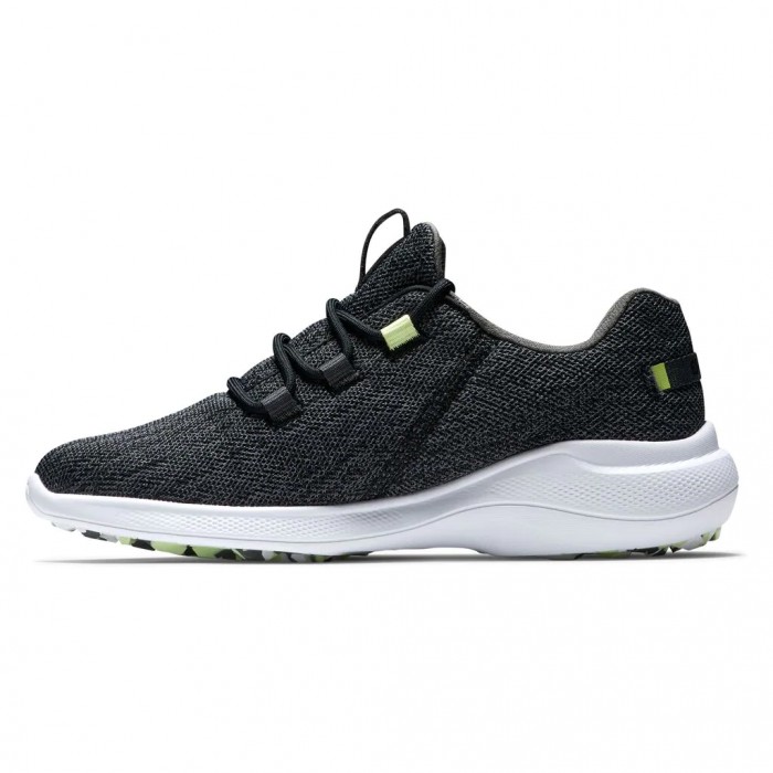 Women's Footjoy Flex Coastal Spikeless Golf Shoes Black / Lime | USA-KX1947