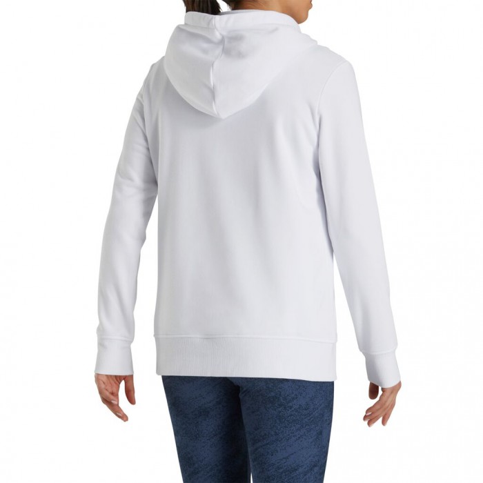 Women's Footjoy Full-Zip  Hoodie White | USA-OE2836