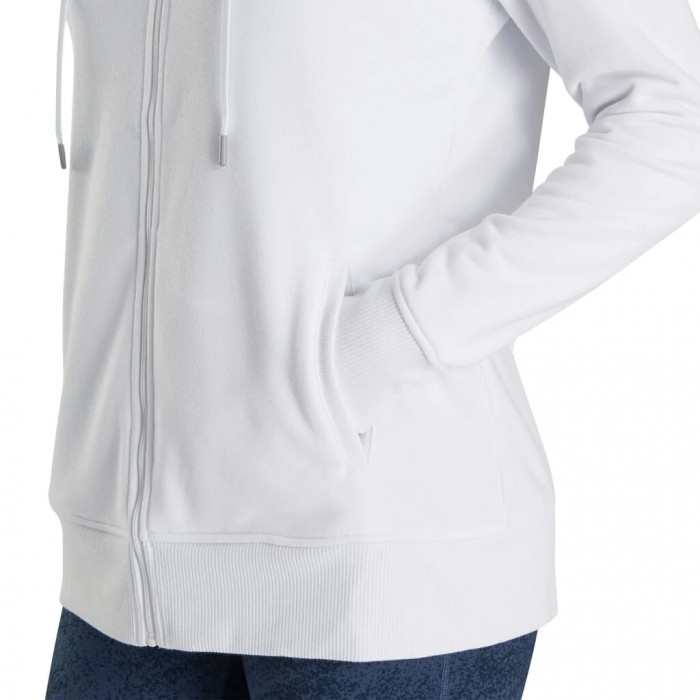 Women's Footjoy Full-Zip  Hoodie White | USA-OE2836