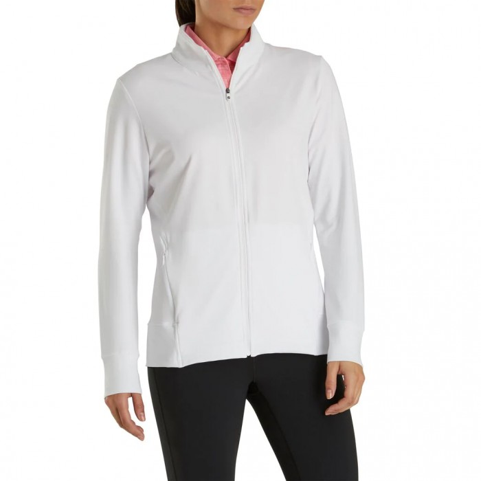 Women's Footjoy Full-Zip Panel Pocket Mid Layer Jacket White | USA-FV9451