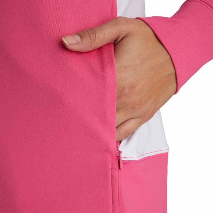 Women's Footjoy Full-Zip Panel Pocket Mid Layer Jacket Hot Pink / White | USA-LT4683