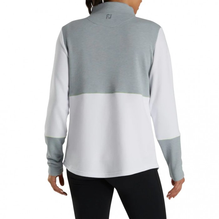 Women's Footjoy Half-Zip Piece Block Mid-Layer Jacket Heather Grey / White | USA-CA2514