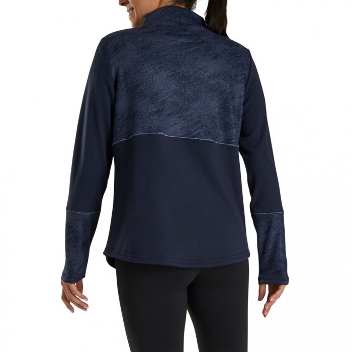 Women's Footjoy Half-Zip Piece Block Mid-Layer Jacket Navy | USA-KW6729