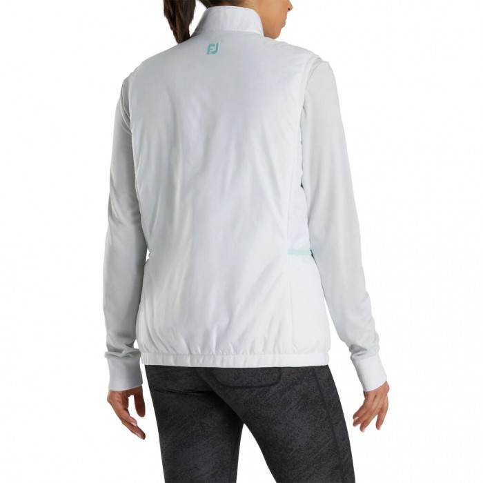 Women's Footjoy Insulated Reversible  Vest White / Aquamarine | USA-QW1065