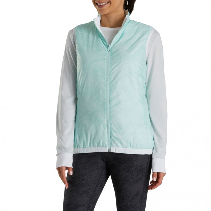 Women's Footjoy Insulated Reversible  Vest White / Aquamarine | USA-QW1065