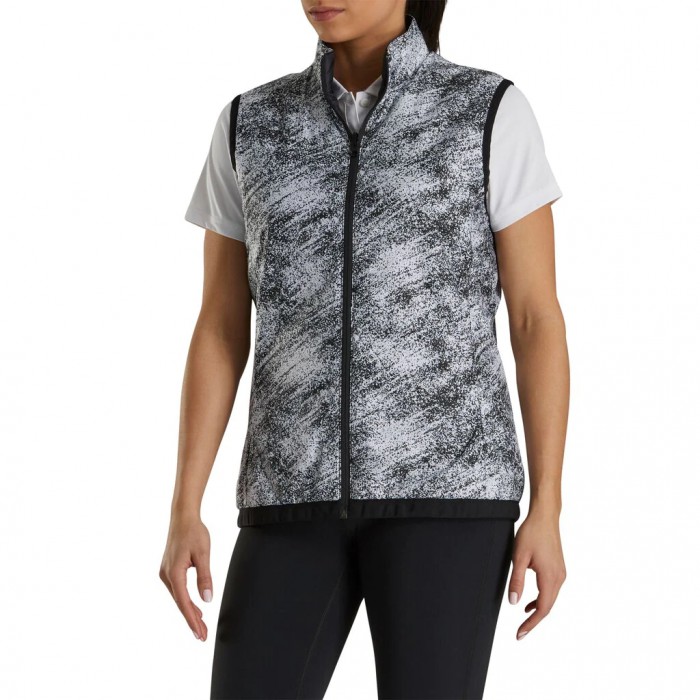 Women's Footjoy Insulated Reversible  Vest Black / White | USA-SK5813