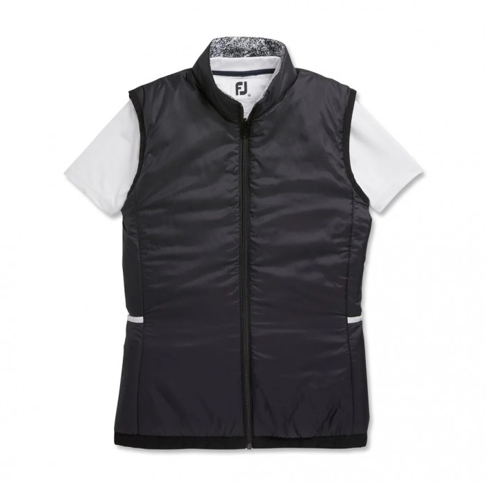 Women\'s Footjoy Insulated Reversible  Vest Black / White | USA-SK5813