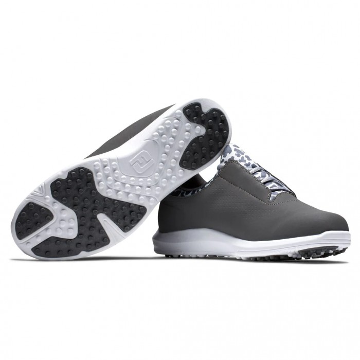 Women's Footjoy Leisure Spikeless Golf Shoes Charcoal / Leopard Print | USA-LG7812