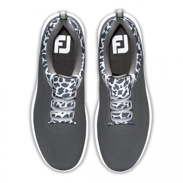 Women's Footjoy Leisure Spikeless Golf Shoes Charcoal / Leopard Print | USA-LG7812