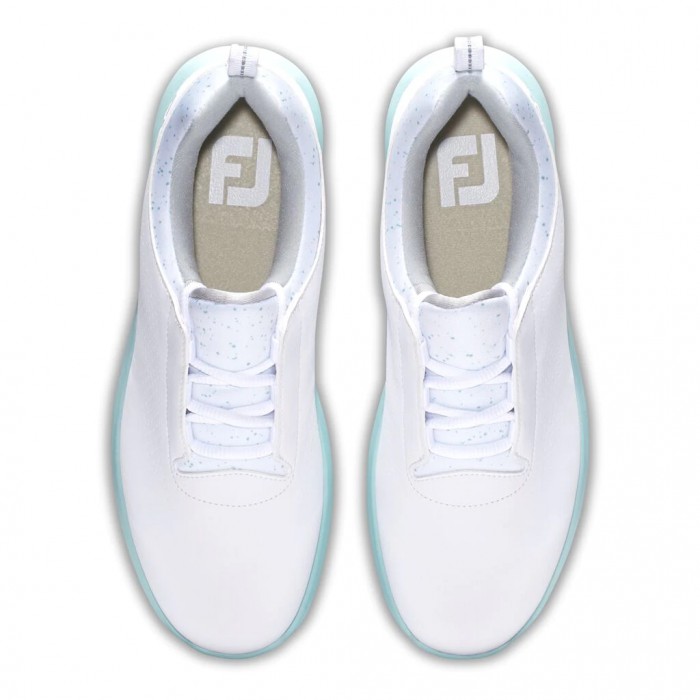 Women's Footjoy Leisure Spikeless Golf Shoes White / Seafoam | USA-YU4581