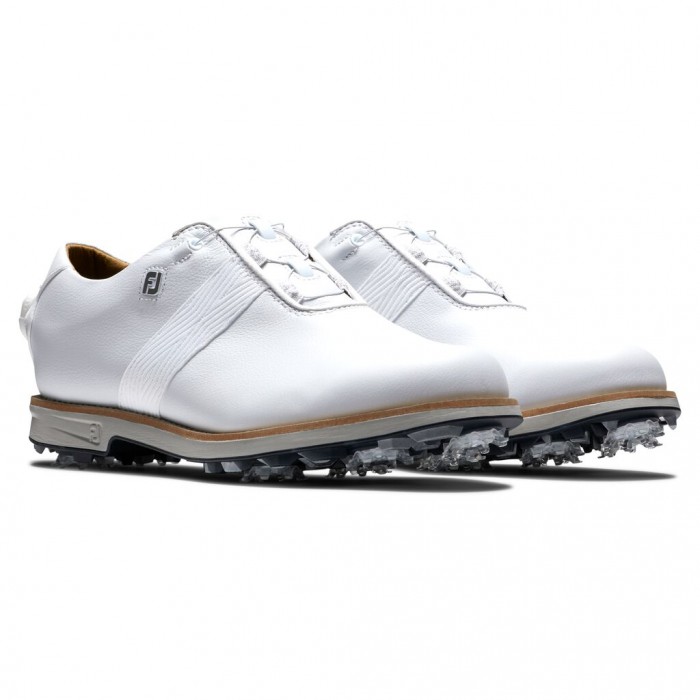 Women's Footjoy Premiere Series BOA Spiked Golf Shoes White | USA-RK6973