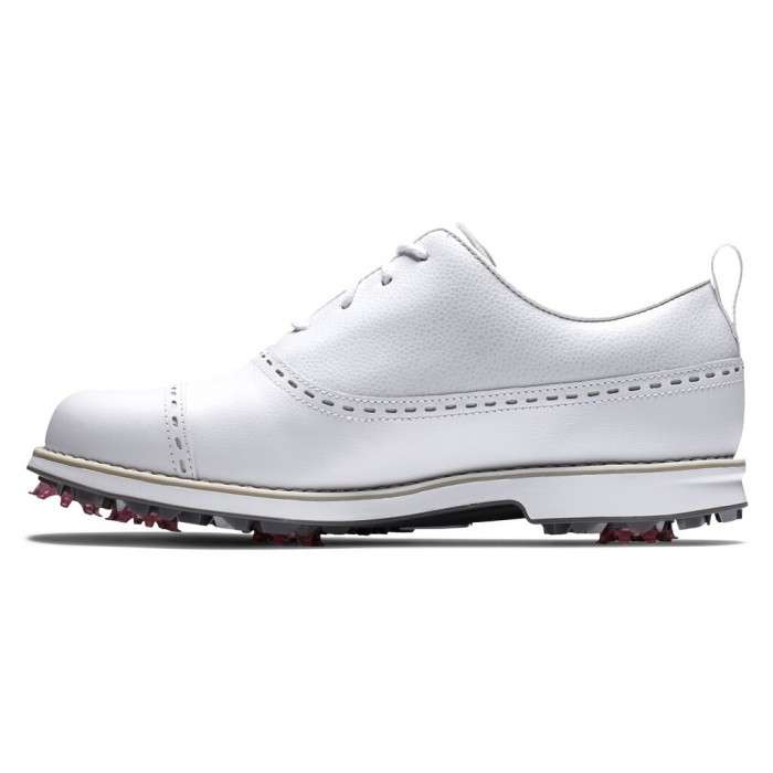 Women's Footjoy Premiere Series - Cap Toe Spiked Golf Shoes White | USA-EG5169