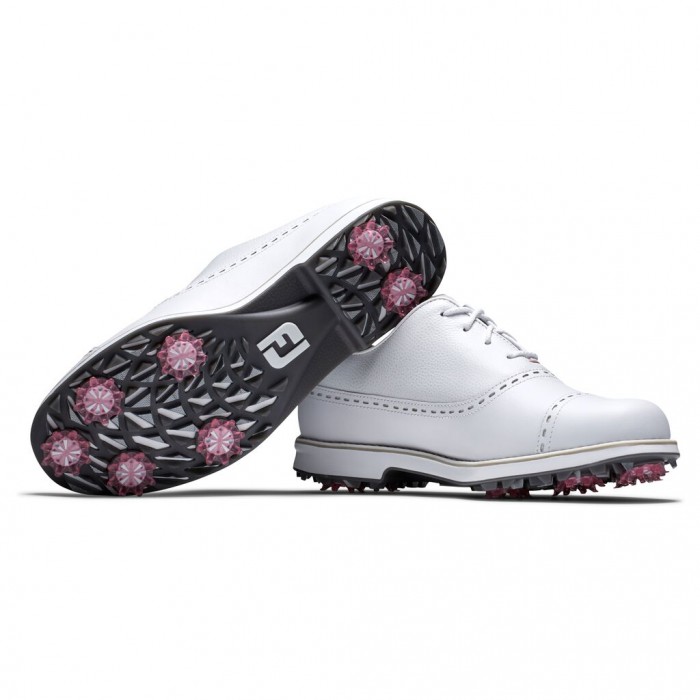 Women's Footjoy Premiere Series - Cap Toe Spiked Golf Shoes White | USA-EG5169