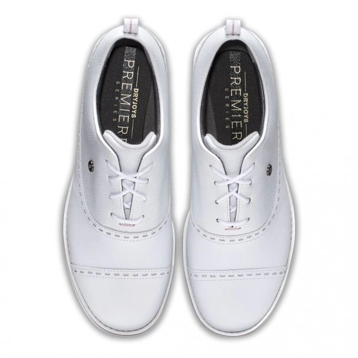 Women's Footjoy Premiere Series - Cap Toe Spiked Golf Shoes White | USA-EG5169