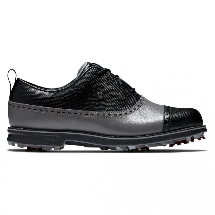 Women\'s Footjoy Premiere Series - Cap Toe Spiked Golf Shoes Charcoal / Black | USA-PJ2574