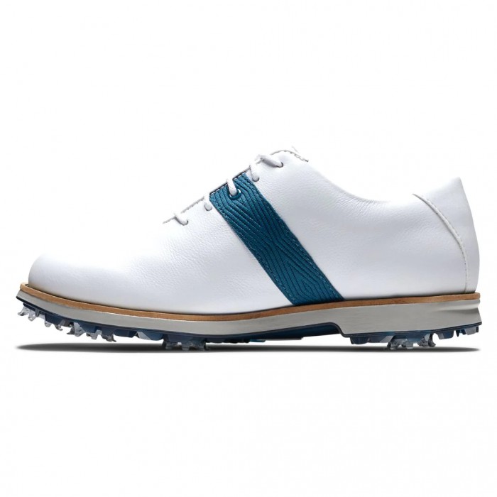 Women's Footjoy Premiere Series Spiked Golf Shoes White / Blue | USA-HT8756