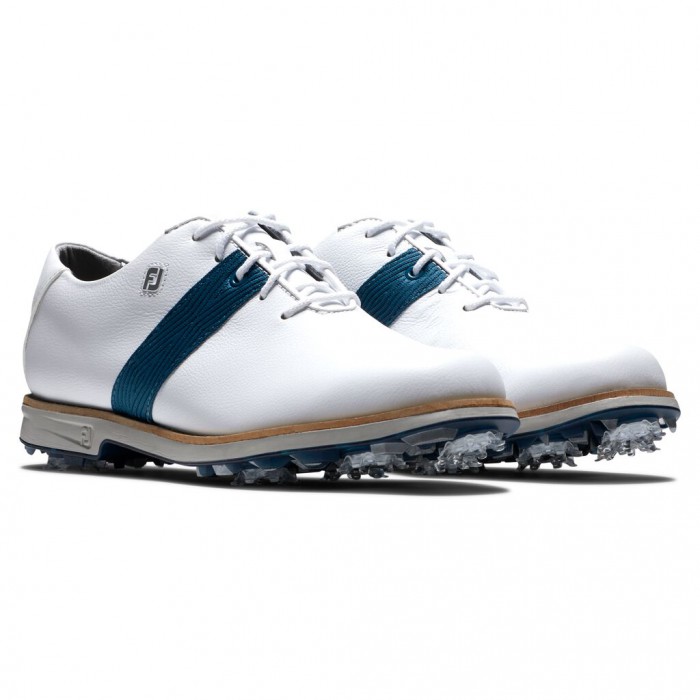 Women's Footjoy Premiere Series Spiked Golf Shoes White / Blue | USA-HT8756