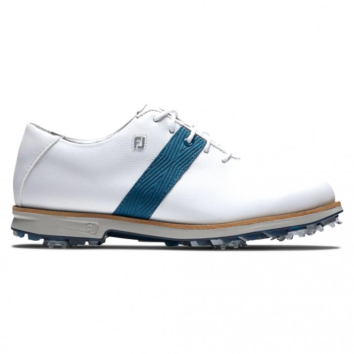 Women\'s Footjoy Premiere Series Spiked Golf Shoes White / Blue | USA-HT8756