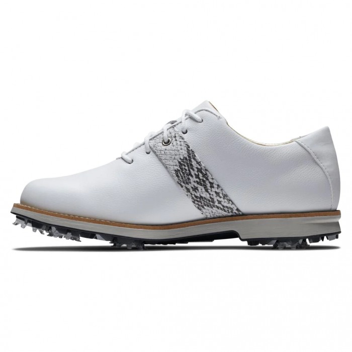 Women's Footjoy Premiere Series Spiked Golf Shoes White / Multi Croc Print | USA-LW1365